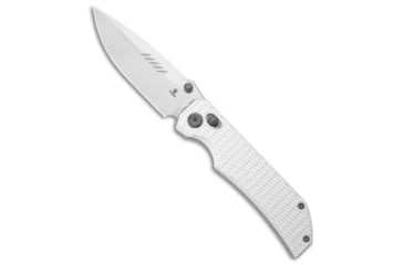 Image of Tenable Knives Eaglestrike Crossbar Folding Knife, 3.73in, Nitro V Steel, Drop Point Blade, Aluminum, Silver Handle, Silver/Gray, 8.36 inch, BHQ-216237
