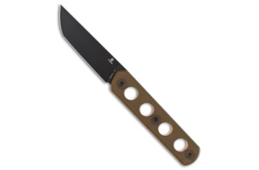 Image of Tenable Knives Tenable Knives Foosa Fixed Blade Knife Amber PEI 3.1" Black SW, Yellow, D2, adult, BHQ-234358