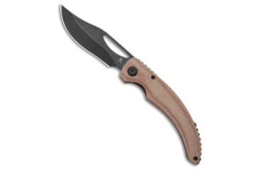 Image of Tenable Knives Gideon Folding Knife, 3.50in, Nitro V Steel, Clip Point Blade, Micarta, Brown Handle, Brown/Black Gray, 8.01 inch, BHQ-217065