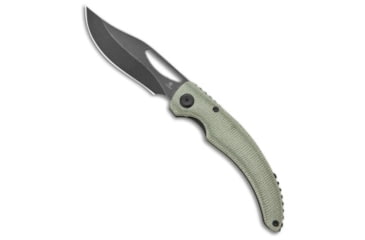 Image of Tenable Knives Gideon Folding Knife, 3.50in, Nitro V Steel, Clip Point Blade, Micarta, Green Handle, Green/Black Gray, 8.01 inch, BHQ-217069