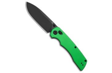 Image of Tenable Knives Kryo Crossbar Lock Folding Knife, 3.58in, Sandvik 14C28N, Drop Point Blade, Aluminum, Green Handle, Green/Black Gray, 8.08 inch, BHQ-211026