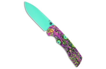 Image of Tenable Knives Tenable Knives Kryo Crossbar Lock Knife Jade G-10 Purple Undead 3.6" Blue, Black/Purple/Blue/Green, 14C28N, adult, BHQ-225940