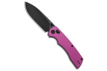 Image of Tenable Knives Kryo Crossbar Lock Folding Knife, 3.58in, Sandvik 14C28N, Drop Point Blade, Aluminum, Purple Handle, Purple/Black Gray, 8.08 inch, BHQ-211033