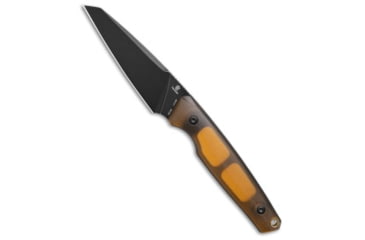 Image of Tenable Knives Tenable Knives Parr Fixed Blade Knife Amber Ultem 3.1" Black Stonewash, Yellow, 14C28N, adult, BHQ-226763