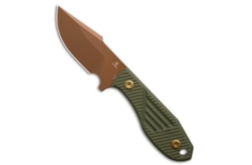 Image of Tenable Knives Tenable Knives Tiny Dancer Fixed Blade Knife Olive Green G-10 3.17" Rose Gold, Green, D2, adult, BHQ-230033