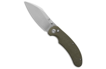 Image of Tenable Knives Nesstreet Folding Knife, 3.58in, Sandvik 14C28N, Sheepsfoot Blade, Micarta, Green Handle, Green/Gray, 8.05 inch, BHQ-200970