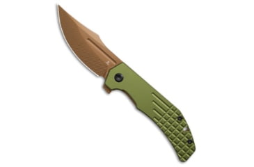 Image of Tenable Knives Tenable Orion Liner Lock Knife Green Aluminum 3.1" Rose Gold Milled, Green, Nitro-V, adult, BHQ-234347