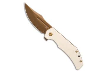 Image of Tenable Knives Tenable Orion Liner Lock Knife Ivory White G10 3.1" Rose Gold Milled, White, Nitro-V, adult, BHQ-234348