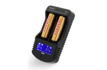 Image of Tenergy TN261 2 Bay Smart Universal Charger,Black w/2 x T35U 3.6V 3500mAh Li-Ion Rechargeable Batteries, 02261-02