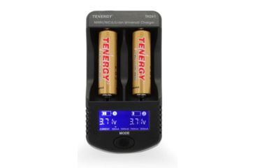 Image of Tenergy TN261 2 Bay Smart Universal Charger,Black w/2 x T35U 3.6V 3500mAh Li-Ion Rechargeable Batteries, 02261-02