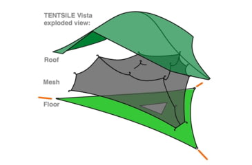 Image of Tentsile Vista Tree Tent 3 Season 3 Person-Forest Green