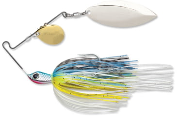 Image of Terminator Super Stainless Spinnerbait, Gold Colorado Blade/Nickel Willow Blade, Hot Shad, 1/2oz, S12CW91GN