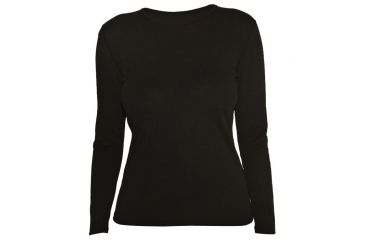 Image of Terramar Polypro Womens Ls Crew Sm Blk W8270 010 SM
