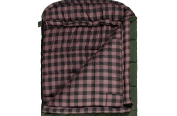 Image of TETON Sports Bridger 0 F Canvas Sleeping Bag, Green/Plum, Long, 10033