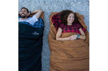 Image of TETON Sports Bridger -20 F Canvas Sleeping Bag, Charcoal/Blue, Long, 10022