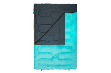 Image of TETON Sports Cascade 40 F Double Sleeping Bag with Pillows, Double-Wide, Teal/Grey, 1320