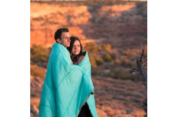 Image of TETON Sports Cascade 40 F Double Sleeping Bag with Pillows, Double-Wide, Teal/Grey, 1320