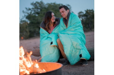 Image of TETON Sports Cascade 40 F Double Sleeping Bag with Pillows, Double-Wide, Teal/Grey, 1320
