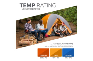 Image of TETON Sports Celsius XXL 0 F Sleeping Bag, Right Zipper, Green, 2XL, 100R