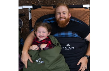 Image of TETON Sports Lil Bridger 0 F Junior Canvas Sleeping Bag for Kids, Green/Plum, Junior, 10042