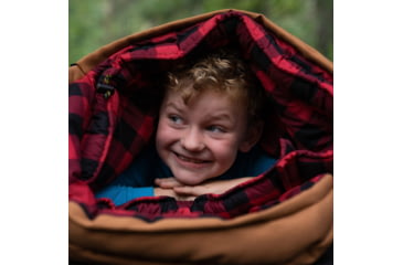 Image of TETON Sports Lil Bridger 0 F Junior Canvas Sleeping Bag for Kids, Green/Plum, Junior, 10042