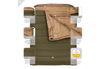 Image of TETON Sports Mammoth 0 F Double Sleeping Bag, Double-Wide, Green/Tan, 111