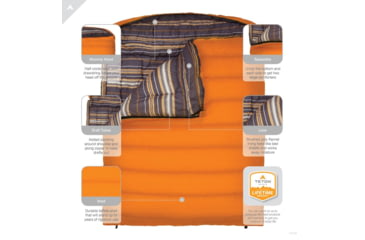Image of TETON Sports Mammoth 0 F Double Sleeping Bag, Double-Wide, Orange/Grey, 111O