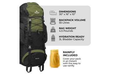 Image of TETON Sports Scout 55L Backpack, Olive, 2104SCOL