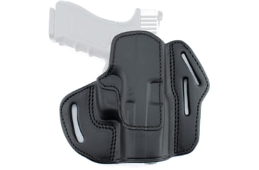 Image of Texas 1836 Three Slots - Open Top OWB Holster, Right Hand, Most Glock Full Size 9mm/.40 and Similar Frame, With No Attachment, Black, TX-3SLOTS-OT-300