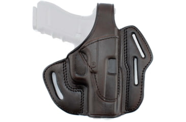 Image of Texas 1836 Three Slots - Thumb Release OWB Holster, Right Hand, Most Glock Full Size 9mm/.40 and Similar Frame, With No Attachment, Brown, TX-3SLOTS-TB-302