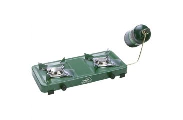 Image of Texsport Stove, 2 x Burner, Steel, Brass, Metal Socket 14205TEX