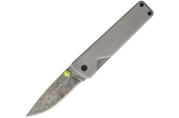 Image of The James Brand The Chapter Framelock Damascus Folding Knife,2.75in,D2 Tool Steel,Standard Edge,Gray,Titanium Handle TJBP1301