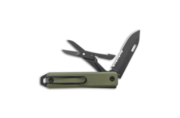 Image of The James Brand The James Brand The Ellis Lockback Knife &amp; Tool w/Scissors OD Green 2.75" Blk, Black/OD Green, Sandvik 12C27, adult, BHQ-141603
