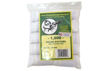 Image of The Professionals Choice 100% Cotton Knit White Round Patches, 1.5in, Large, 25 cal./6mm, 1000pk R22