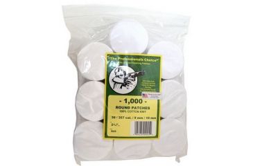 Image of The Professionals Choice 100% Cotton Knit White Round Patches, 2.75in, Large, 38/357/9mm/10mm, 1000pk R25