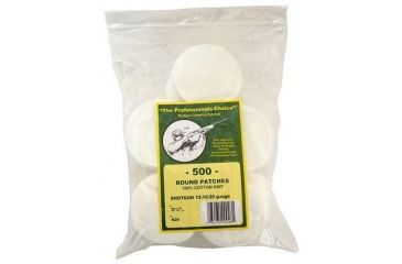 Image of The Professionals Choice 100% Cotton Knit White Round Patches, 3.25in, Large, Shotgun, 500pk R26