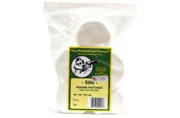 Image of The Professionals Choice 100% Cotton Knit White Round Patches, 3.25in, Large, 44/45/50 cal., 500pk R27