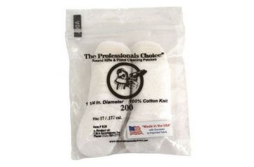 Image of The Professionals Choice 100% Cotton Knit White Round Patches, 1.25in, Small, 17/.177 cal., 200pk R28