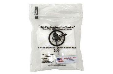 Image of The Professionals Choice 100% Cotton Knit White Round Patches, 1.25in, Small, 22/.223 cal./5.56mm, 200pk R29