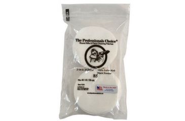 Image of The Professionals Choice 100% Cotton Knit White Round Patches, 3.25in, Small, 44/45/50 cal., 85pk R35