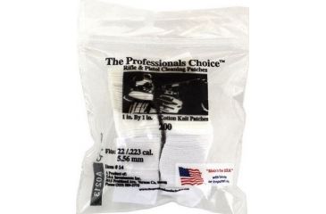 Image of The Professionals Choice 100% Cotton Knit White Square Patches, 1x1, Small, 22/.223 cal./5.56mm, 200pk 14