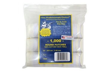 Image of The Professionals Choice 100% Cotton Twill White Round Patches, 1.25in, Large, 22/.223 cal./5.56mm, 1000pk TR85