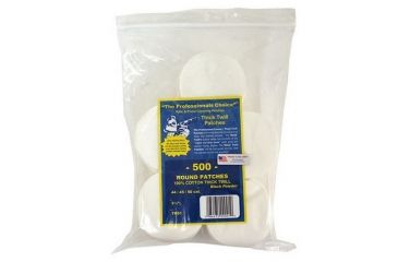 Image of The Professionals Choice 100% Cotton Twill White Round Patches, 3.25in, Large, 44/45/50 cal., 500pk TR91