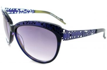 Image of Thierry Mugler Single Vision Prescription Sunglasses 10206 Purple-Chartreuse-Mat Purple Frame, Women, 59-13-125 10206-C3RX