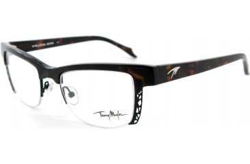 Image of Thierry Mugler Single Vision Prescription Eyeglasses 9283 Tortoise-Black Frame, Women, 50-19-138 9283-C3RX