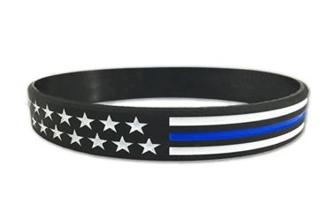 Image of Thin Blue Line American Flag Bracelet, Xxl, 10 Inch, Thin Blue Line - TBL-AM-BR-10-1