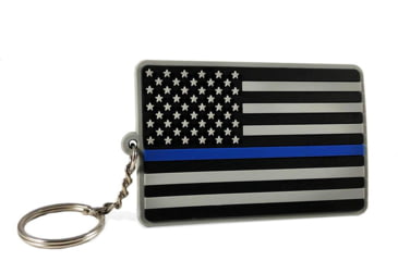 Image of Thin Blue Line American Flag Keychains, PVC-TBL-KEY