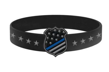 Image of Thin Blue Line American Flag Shield Bracelet, Thin Blue Line - TBL-AM-SHIELD-7