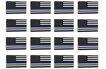 Image of Thin Blue Line American Flag Sticker, 1 X 1.5 Inches, Pack Of 50, Thin Blue Line - TBL-S-AMERICAN-175