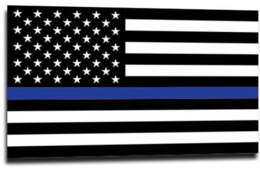 Image of Thin Blue Line American Flag Sticker, 6 X 4 Inches, Thin Blue Line - TBL-S-AMERICAN-64